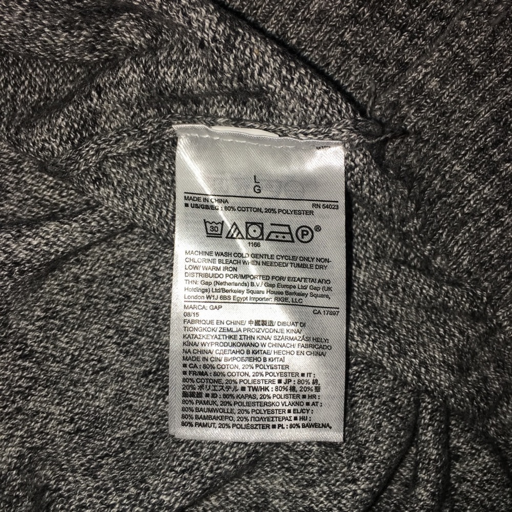 Gap Sweater,  Men’s L. Grey/White/Navy - Picture 5 of 5